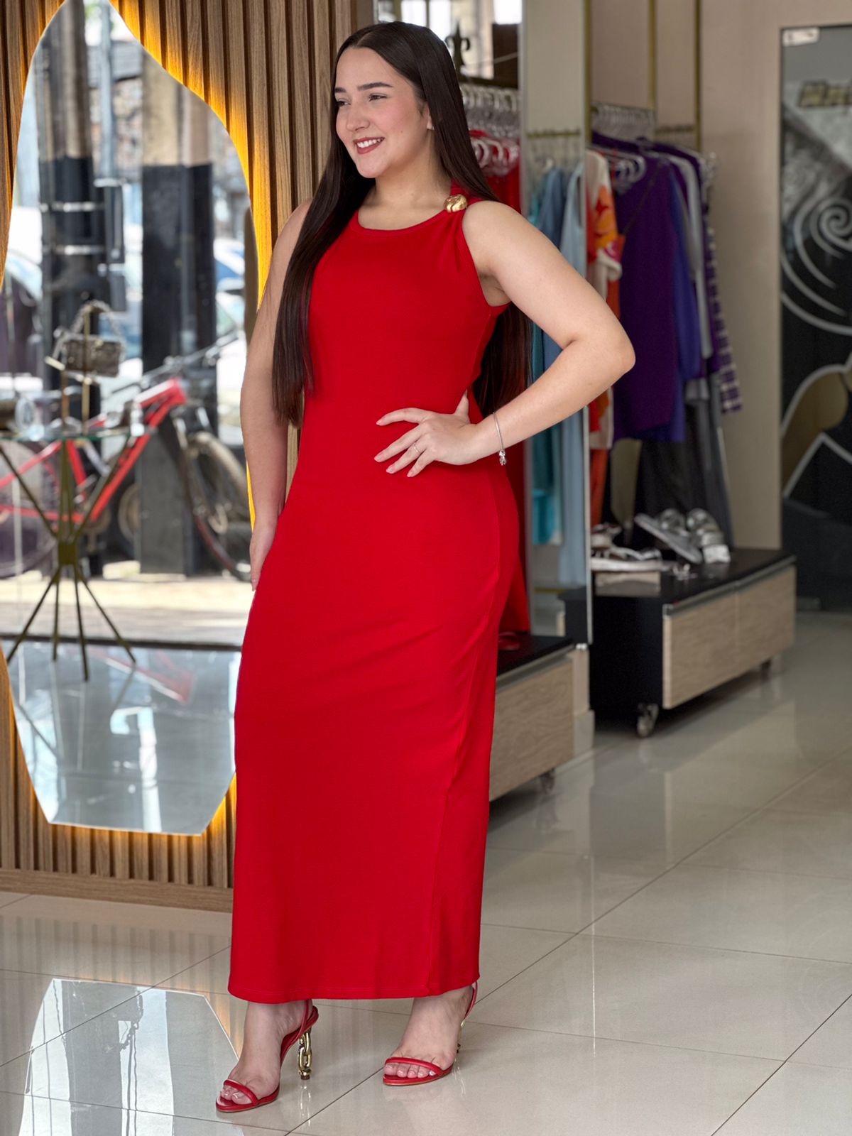 Vestido Super Midi Sem Manga Lança Perfume LP