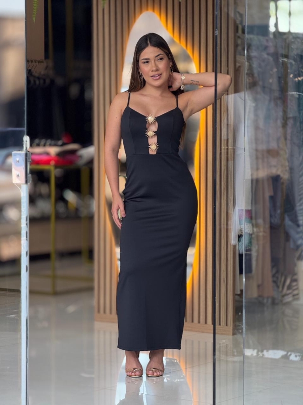 Vestido Super Midi Com Aplicação My Favorite MF