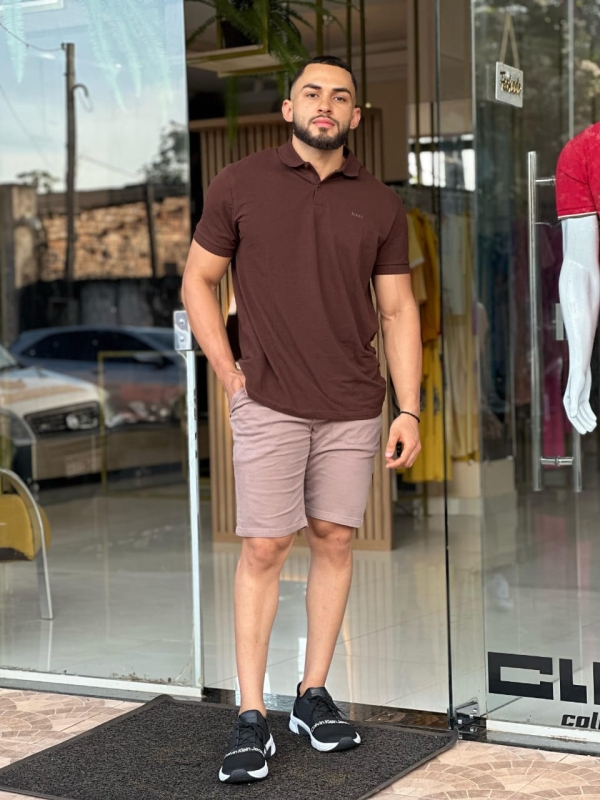 Polo Masculina Ajustada Muscle Forum