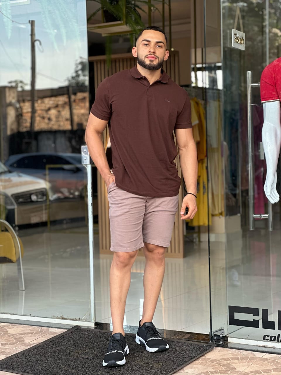 Polo Masculina Ajustada Muscle Forum