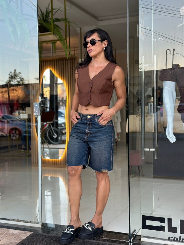 Bermuda Jeans Comfort High Lança Perfume LP