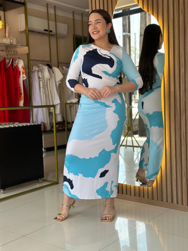 Vestido Super Midi Manga Média Lança Perfume LP - Imagem 2