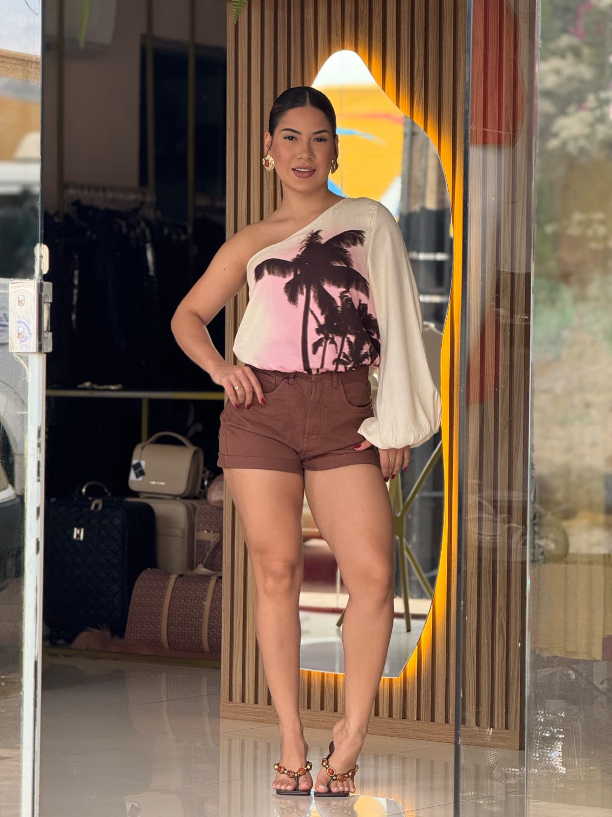 Blusa Cropped Ombro Unico My Favorite MF