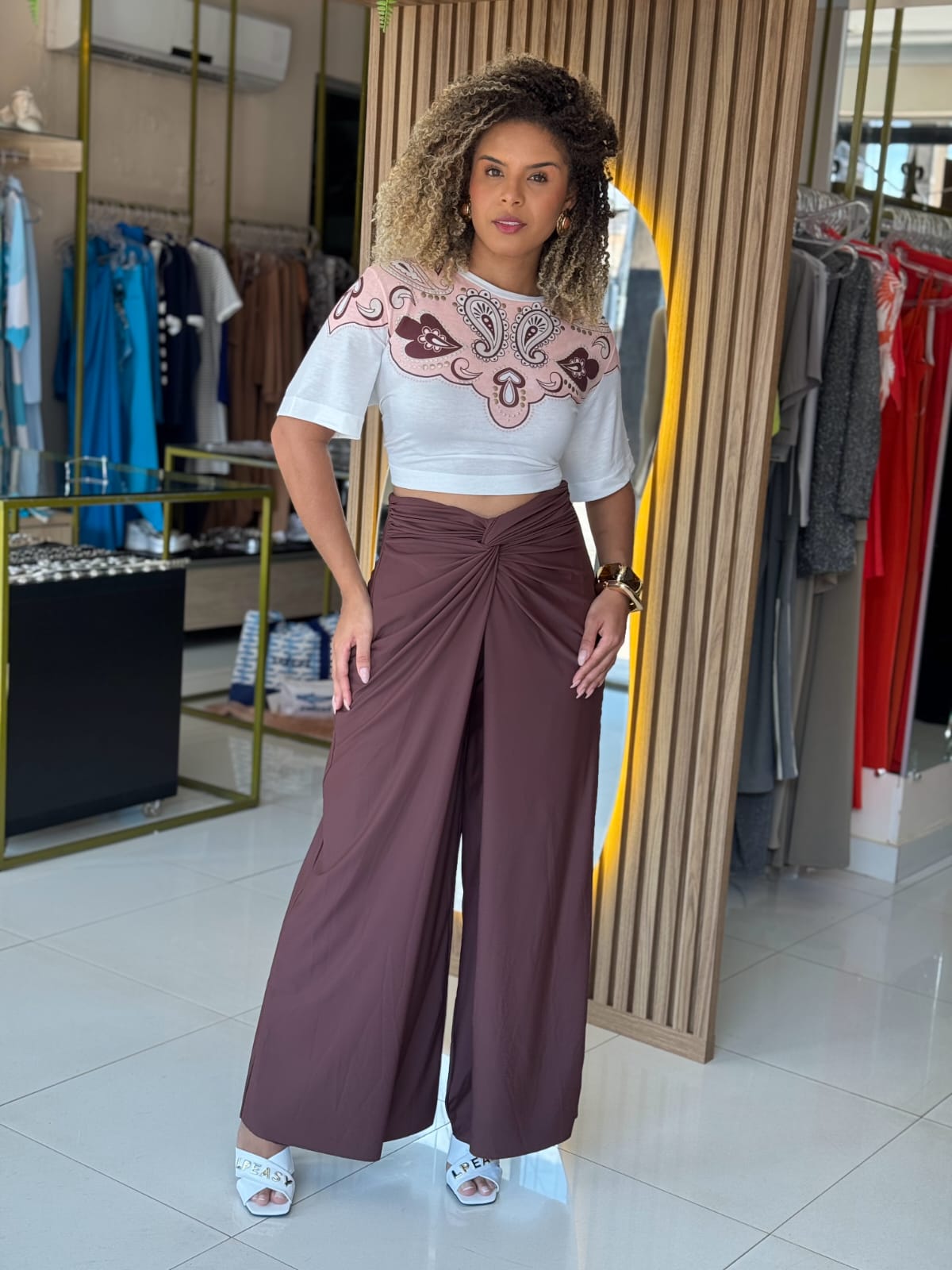 Calça Com Amarração Frontal Lança Perfume LP