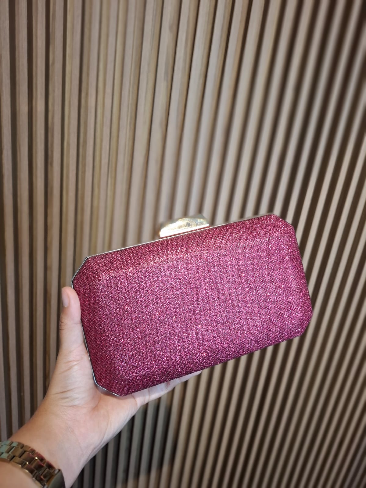 Bolsa Alça De Brilho Rosa