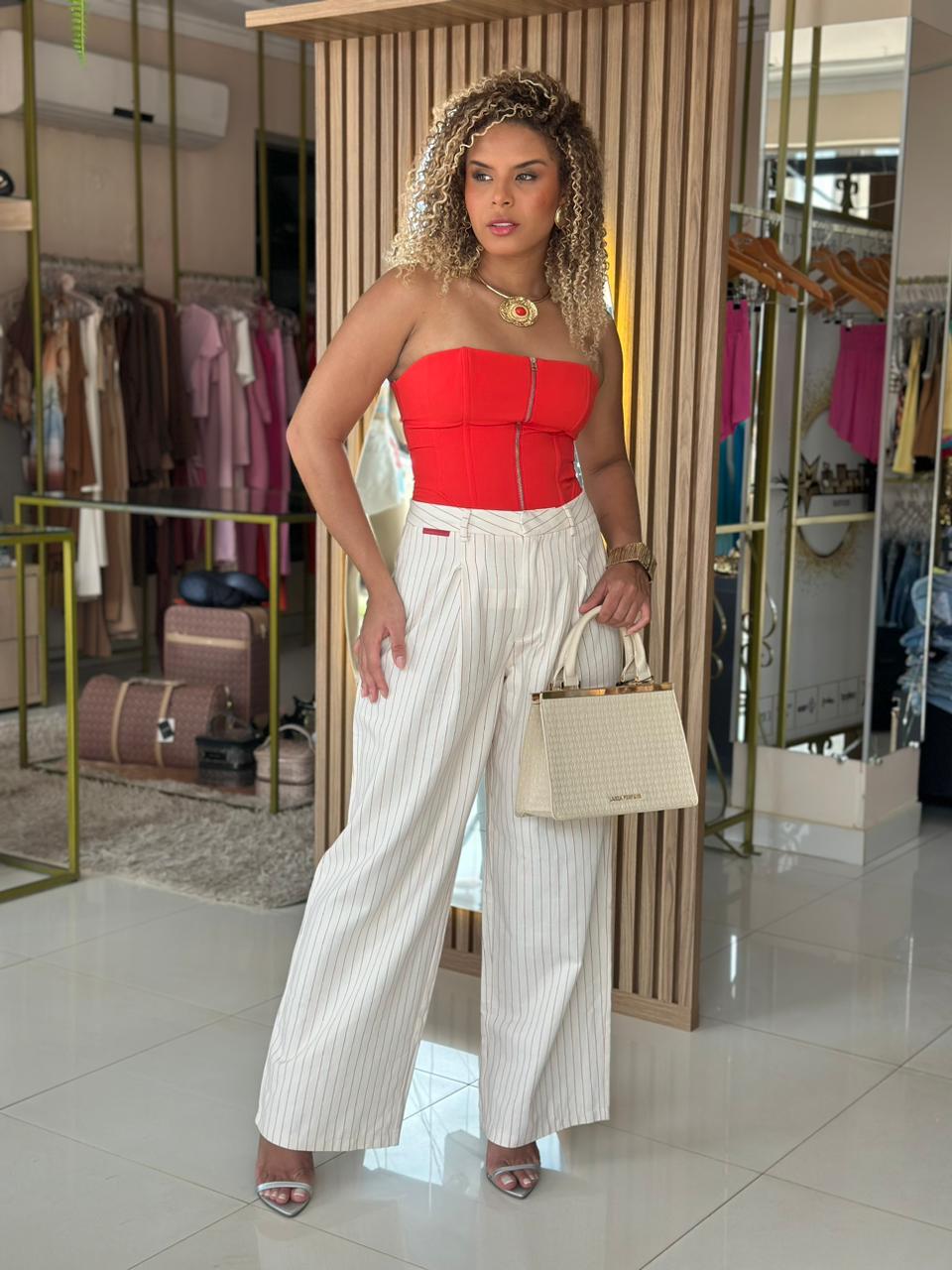 CALCA SEMIFLARE CINTURA ALTA