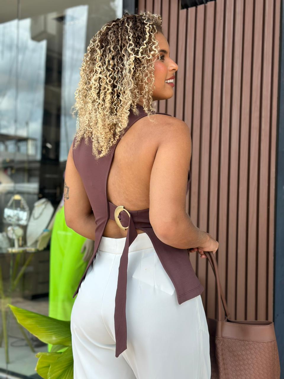 BLUSA SEM MANGAS C/ABERTURA COSTAS MFT - Imagem 3