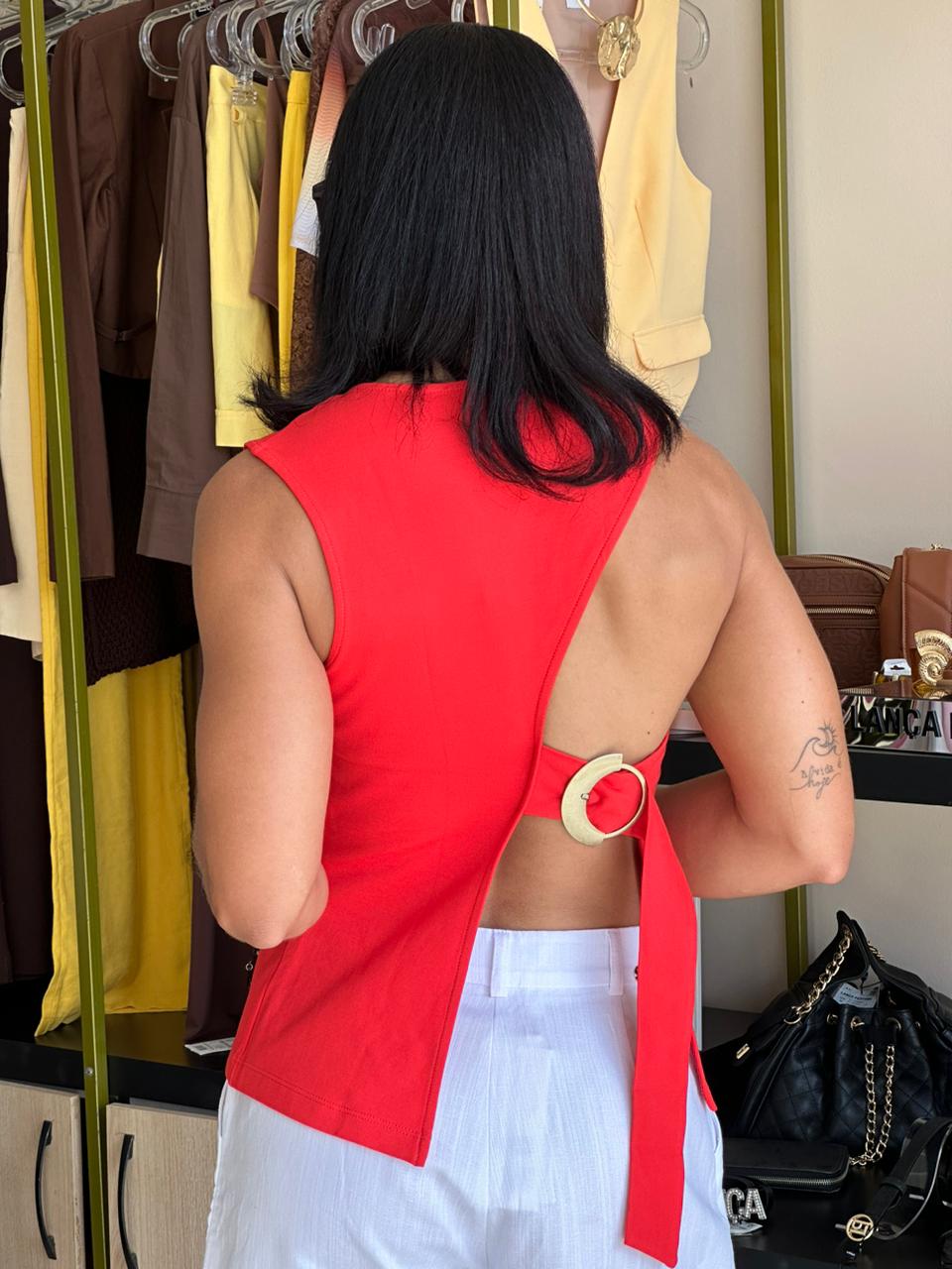 BLUSA SEM MANGAS C/ABERTURA COSTAS MFT - Imagem 5