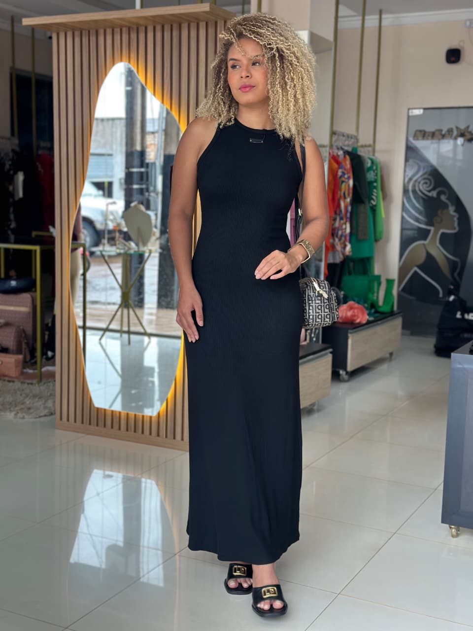 VESTIDO CANELADO SUPER MIDI LP